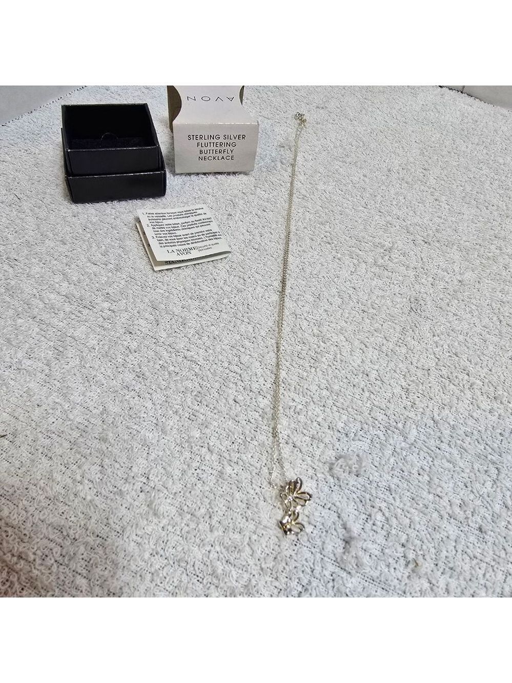 Women's Avon Sterling Silver Butterfly Necklace One Size Silver